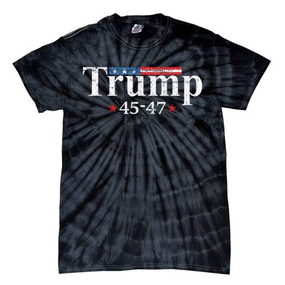 Vintage Trump 2024 Retro Us Flag 4547 Trump Tie-Dye T-Shirt