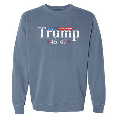 Vintage Trump 2024 Retro Us Flag 4547 Trump Garment-Dyed Sweatshirt