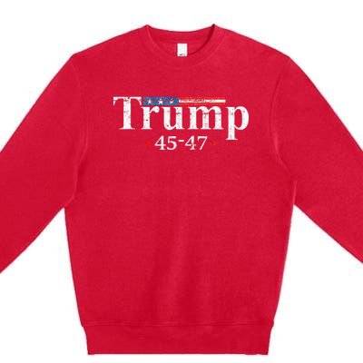 Vintage Trump 2024 Retro Us Flag 4547 Trump Premium Crewneck Sweatshirt