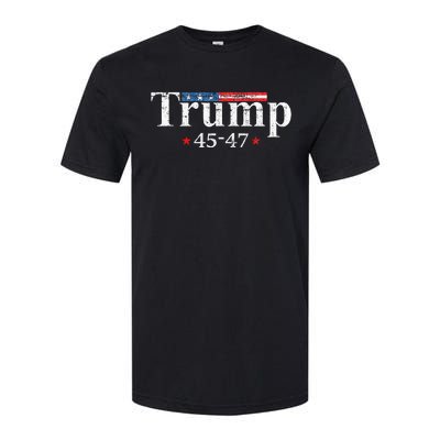 Vintage Trump 2024 Retro Us Flag 4547 Trump Softstyle CVC T-Shirt