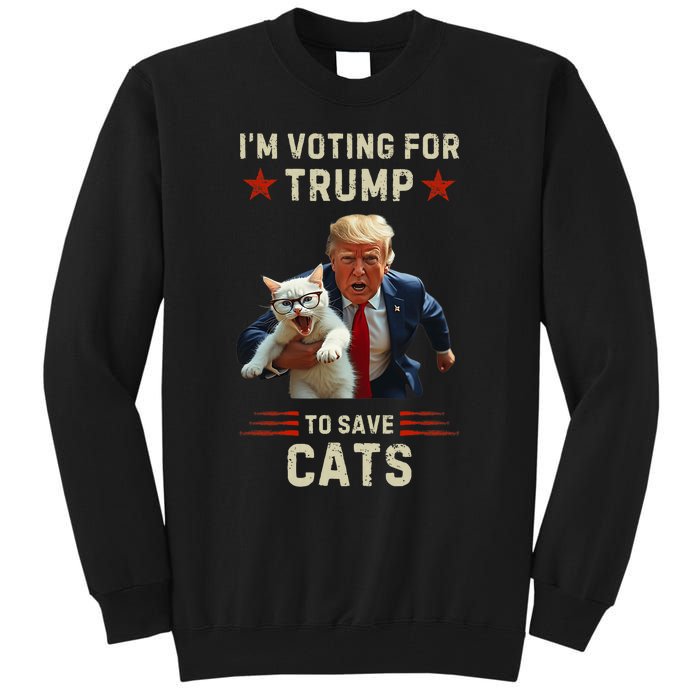 Vote Trump 2024 To Save Cats From Being Eaten Tall Sweatshirt