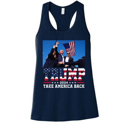 Vintage Trump 2024 For President Vp Usa Election Patriotic Women's Racerback Tank