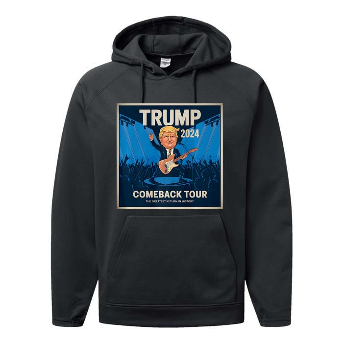 Victory Trump 2024 Comeback Rockstar Inauguration Performance Fleece Hoodie