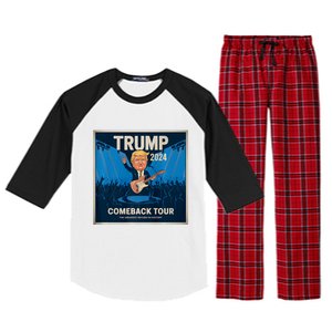 Victory Trump 2024 Comeback Rockstar Inauguration Raglan Sleeve Pajama Set