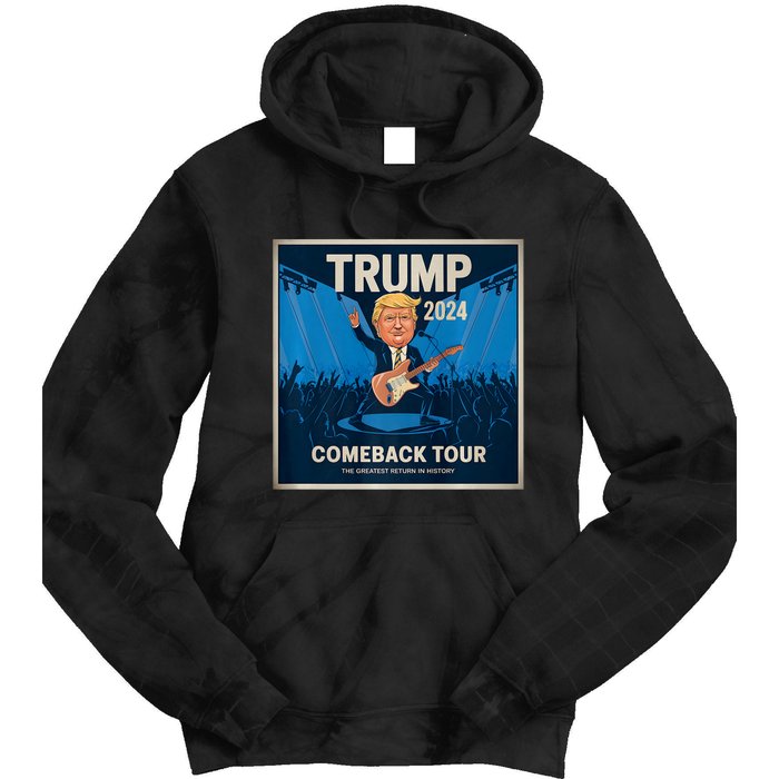 Victory Trump 2024 Comeback Rockstar Inauguration Tie Dye Hoodie