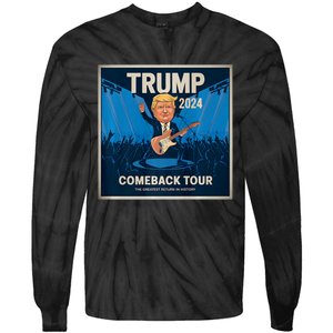 Victory Trump 2024 Comeback Rockstar Inauguration Tie-Dye Long Sleeve Shirt