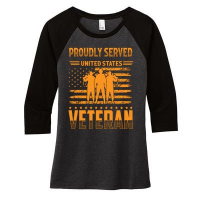 Veteran T 2023 Women's Tri-Blend 3/4-Sleeve Raglan Shirt