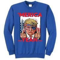 Vintage Trump 4th Of July Merica Yeah Usa Flag Patriotic Gift Sweatshirt