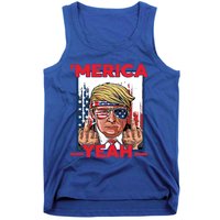 Vintage Trump 4th Of July Merica Yeah Usa Flag Patriotic Gift Tank Top