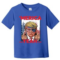 Vintage Trump 4th Of July Merica Yeah Usa Flag Patriotic Gift Toddler T-Shirt