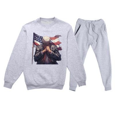 Vote Trump 47th President Election 2024 Premium Crewneck Sweatsuit Set