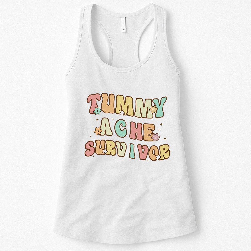 Vintage Tummy Ache Survivor Womens Tank Top
