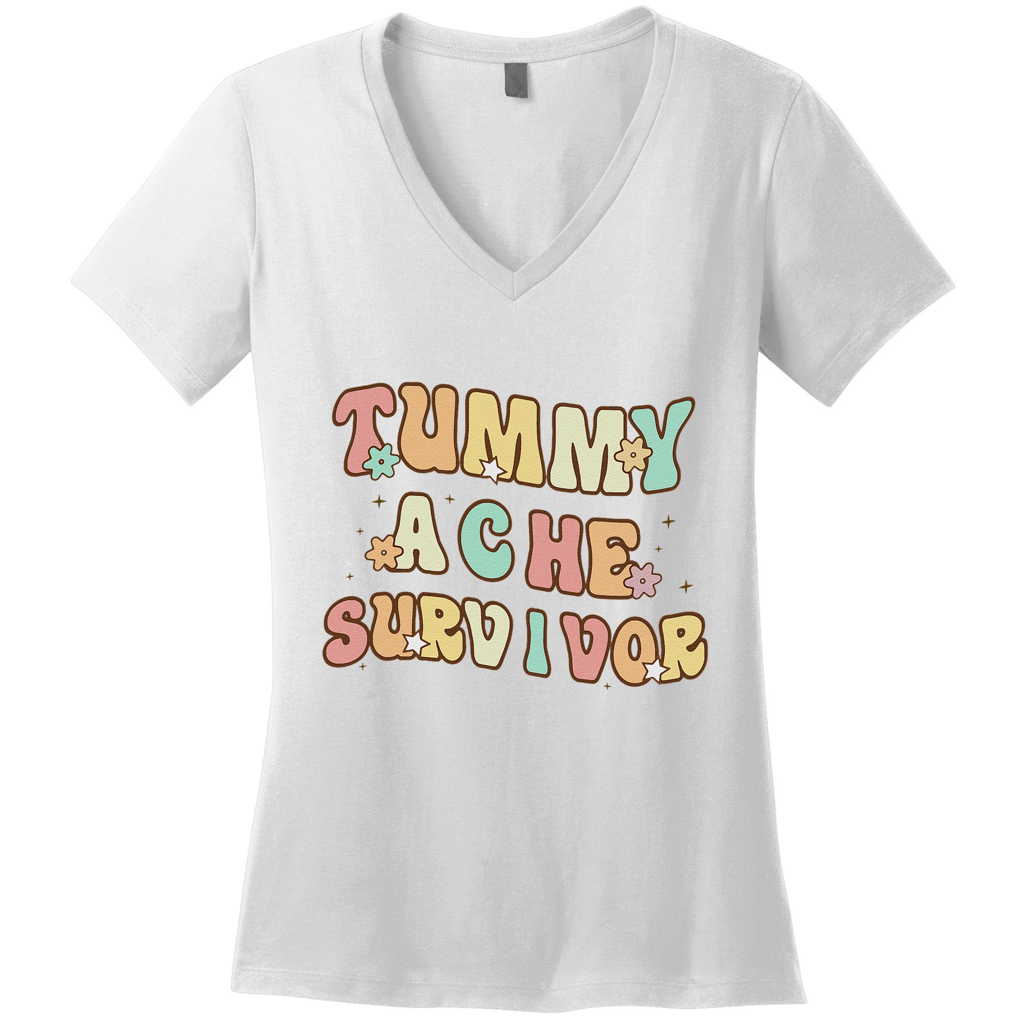 Vintage Tummy Ache Survivor Women's V-Neck T-Shirt