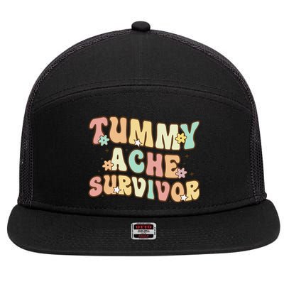 Vintage Tummy Ache Survivor Retro 7 Panel Mesh Trucker Snapback Hat