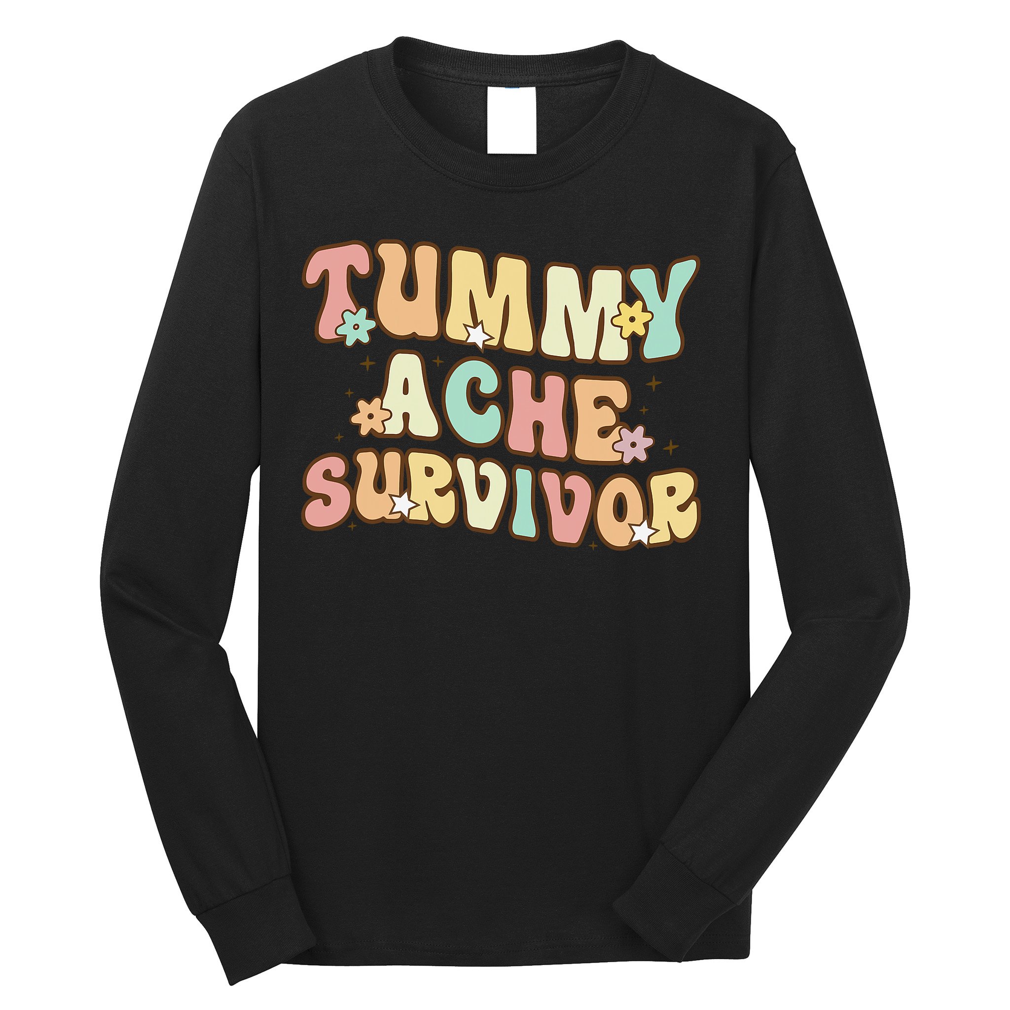 Vintage Tummy Ache Survivor Retro Long Sleeve Shirt