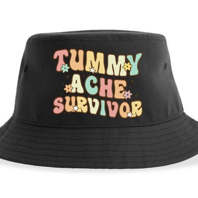 Vintage Tummy Ache Survivor Retro Sustainable Bucket Hat