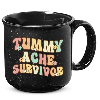 Vintage Tummy Ache Survivor Retro 15oz Campfire Ceramic Mug