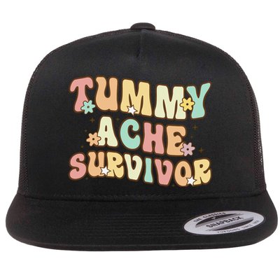 Vintage Tummy Ache Survivor Retro Flat Bill Trucker Hat