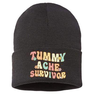 Vintage Tummy Ache Survivor Retro Sustainable Knit Beanie