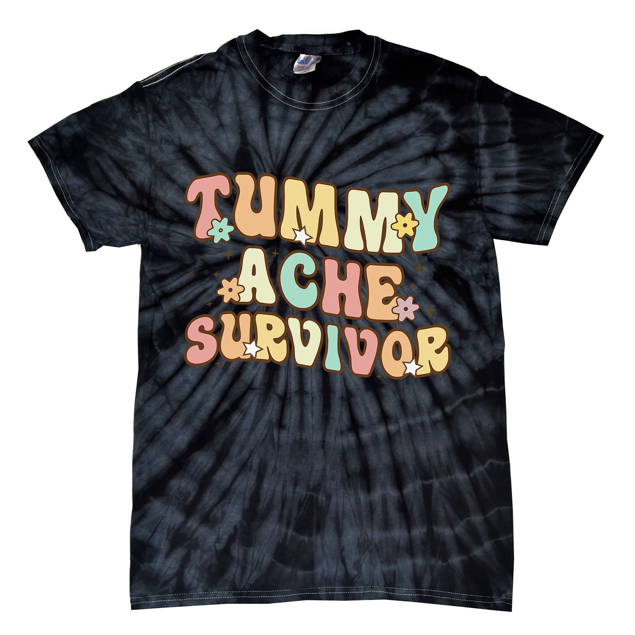 Vintage Tummy Ache Survivor Retro Tie-Dye T-Shirt