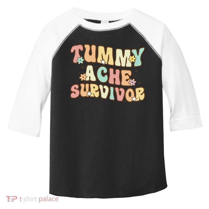 Vintage Tummy Ache Survivor Retro Toddler Fine Jersey T-Shirt