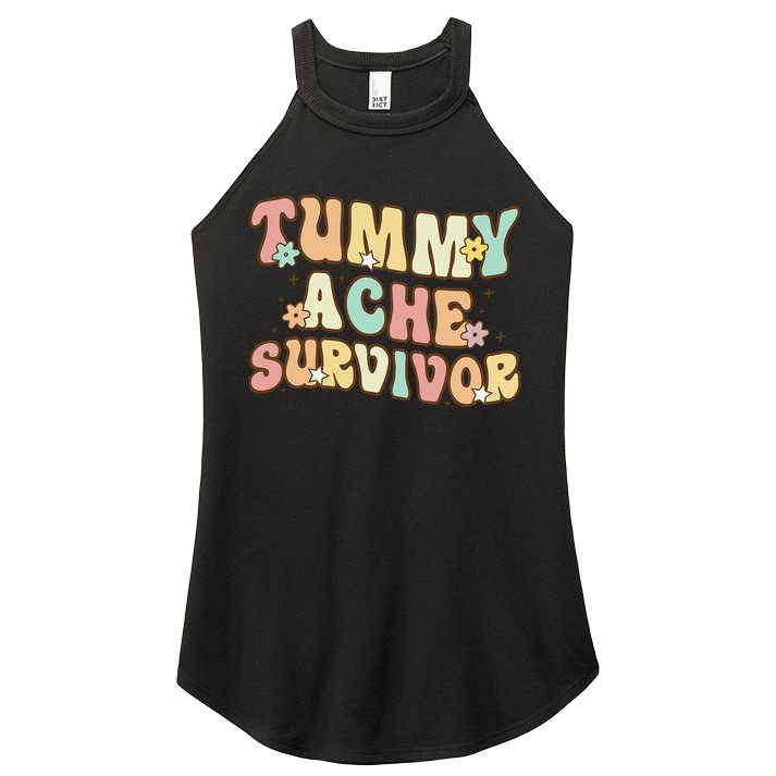 Vintage Tummy Ache Survivor Retro Women's Perfect Tri Rocker Tank