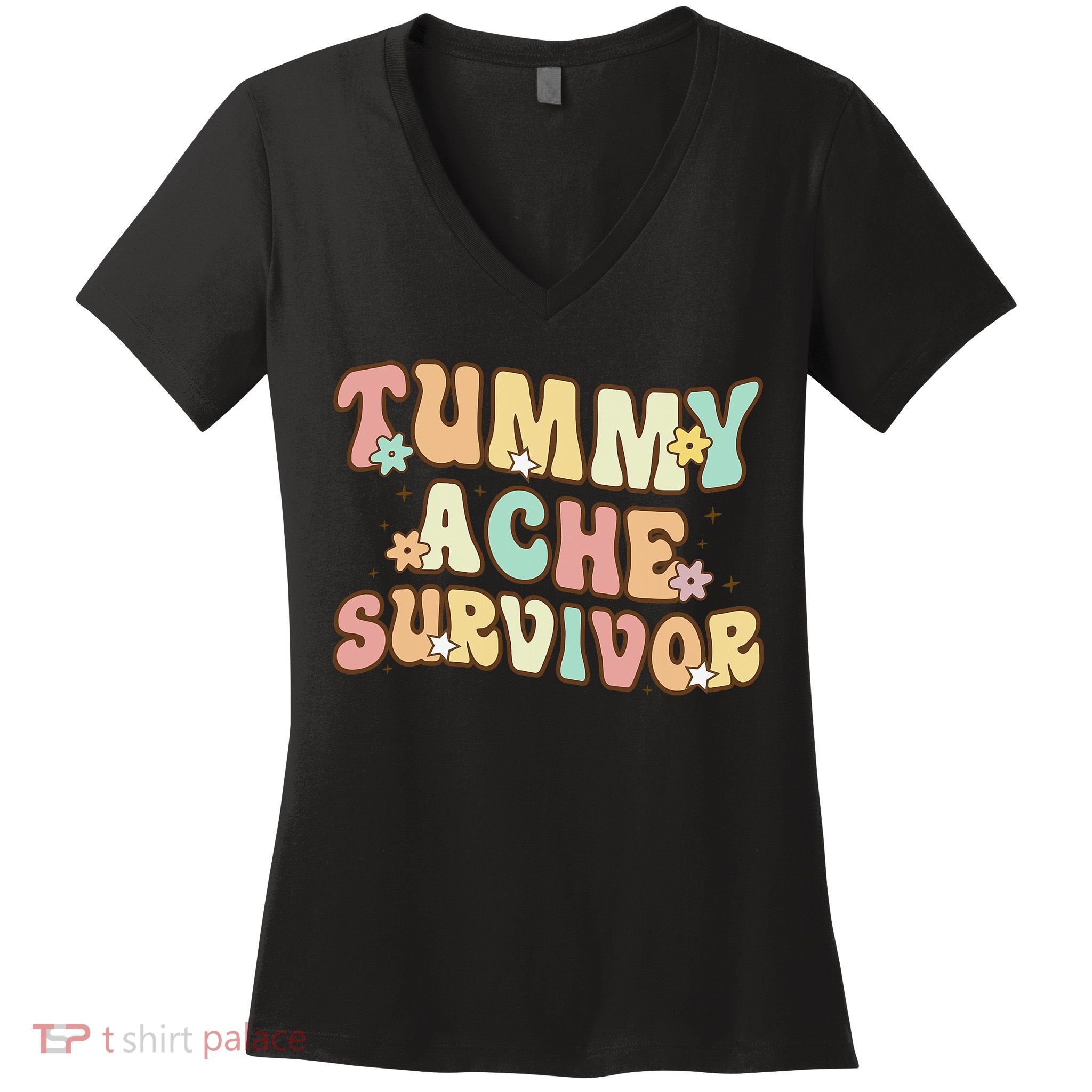 Vintage Tummy Ache Survivor Retro Women's V-Neck T-Shirt