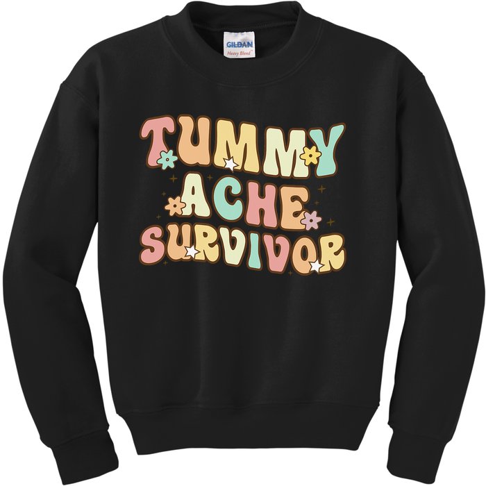 Vintage Tummy Ache Survivor Retro Kids Sweatshirt