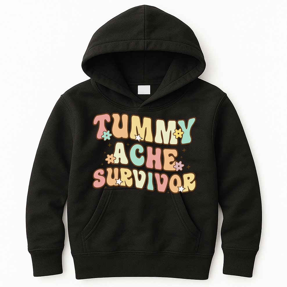 Vintage Tummy Ache Survivor Retro Kids Hoodie