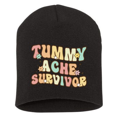 Vintage Tummy Ache Survivor Retro Short Acrylic Beanie