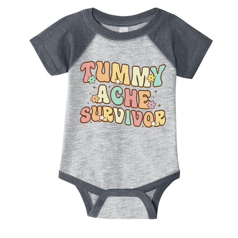 Vintage Tummy Ache Survivor Retro Infant Baby Jersey Bodysuit
