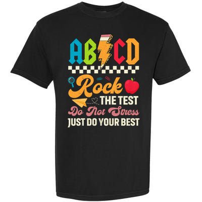 Vintage Testing ABCD Rock The Test Day Teach.ers Student.s Garment-Dyed Heavyweight T-Shirt
