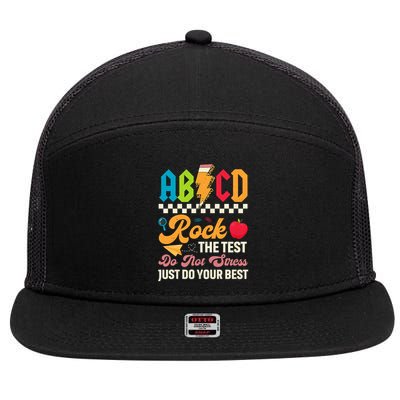 Vintage Testing ABCD Rock The Test Day Teach.ers Student.s 7 Panel Mesh Trucker Snapback Hat