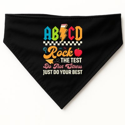 Vintage Testing ABCD Rock The Test Day Teach.ers Student.s USA-Made Doggie Bandana