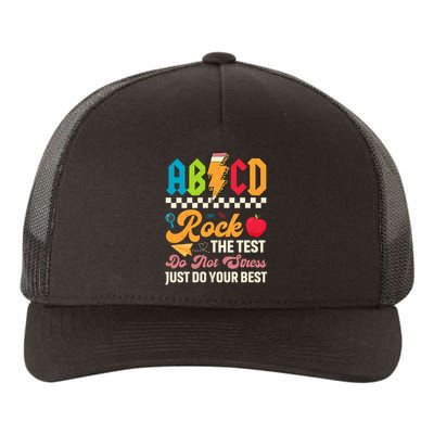 Vintage Testing ABCD Rock The Test Day Teach.ers Student.s Yupoong Adult 5-Panel Trucker Hat
