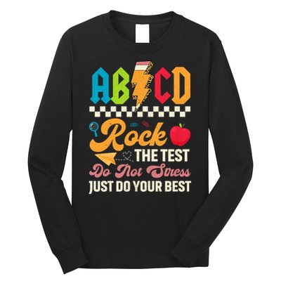 Vintage Testing ABCD Rock The Test Day Teach.ers Student.s Long Sleeve Shirt