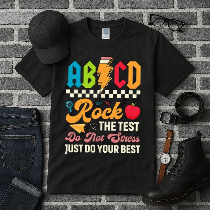Vintage Testing ABCD Rock The Test Day Teach.ers Student.s Tall T-Shirt