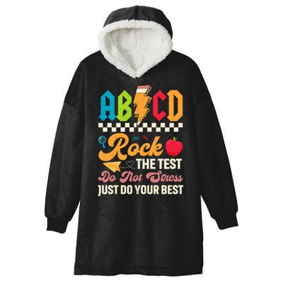Vintage Testing ABCD Rock The Test Day Teach.ers Student.s Hooded Wearable Blanket