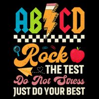 Vintage Testing ABCD Rock The Test Day Teach.ers Student.s Button