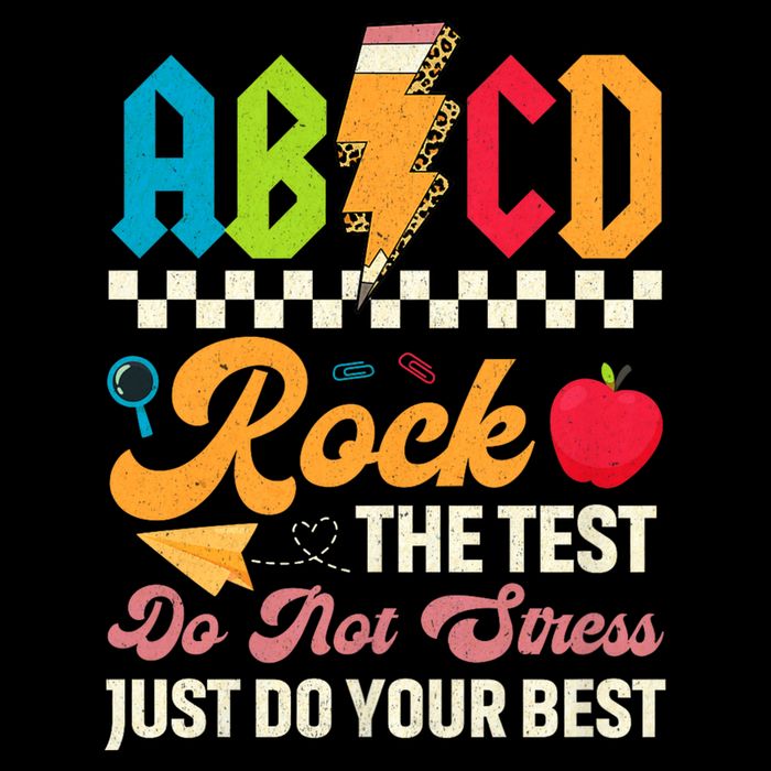 Vintage Testing ABCD Rock The Test Day Teach.ers Student.s Button