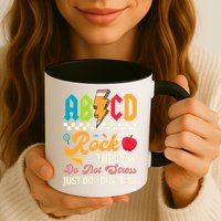 Vintage Testing ABCD Rock The Test Day Teach.ers Student.s Mug