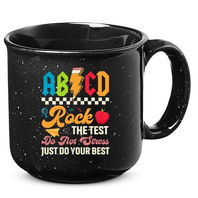 Vintage Testing ABCD Rock The Test Day Teach.ers Student.s 15oz Campfire Ceramic Mug