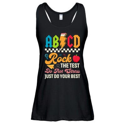 Vintage Testing ABCD Rock The Test Day Teach.ers Student.s Ladies Essential Flowy Tank