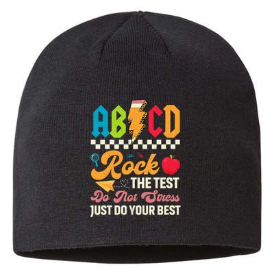 Vintage Testing ABCD Rock The Test Day Teach.ers Student.s Sustainable Beanie