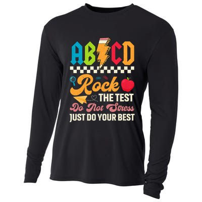 Vintage Testing ABCD Rock The Test Day Teach.ers Student.s Cooling Performance Long Sleeve Crew