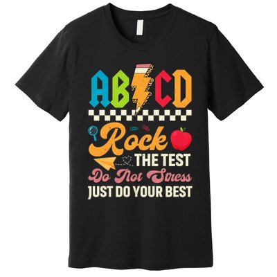Vintage Testing ABCD Rock The Test Day Teach.ers Student.s Premium T-Shirt