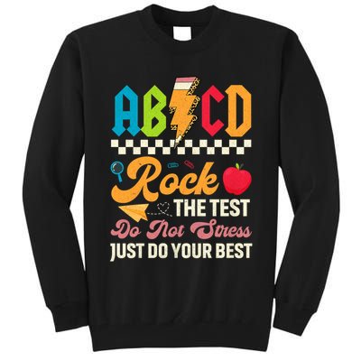 Vintage Testing ABCD Rock The Test Day Teach.ers Student.s Tall Sweatshirt