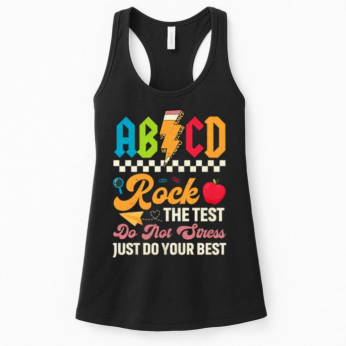 Vintage Testing ABCD Rock The Test Day Teach.ers Student.s Womens Tank Top