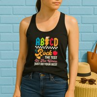 Vintage Testing ABCD Rock The Test Day Teach.ers Student.s Womens Tank Top