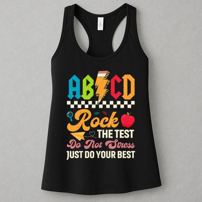 Vintage Testing ABCD Rock The Test Day Teach.ers Student.s Womens Tank Top